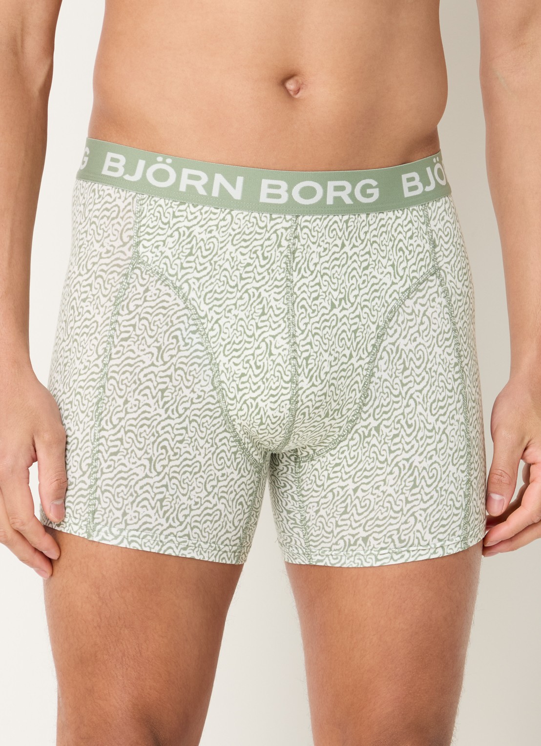Björn Borg Boxershorts met logoband in 3-pack - detail 4 groen