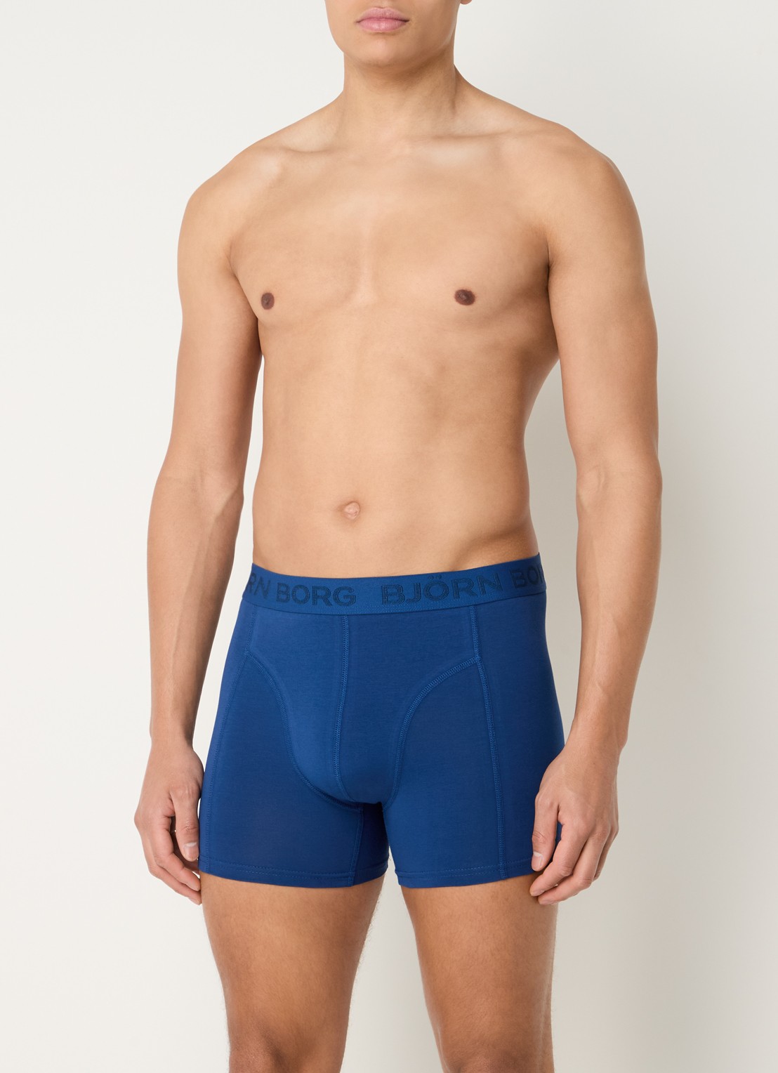 Björn Borg Boxershorts met logoband in 3-pack - voorkant 2 donkerblauw