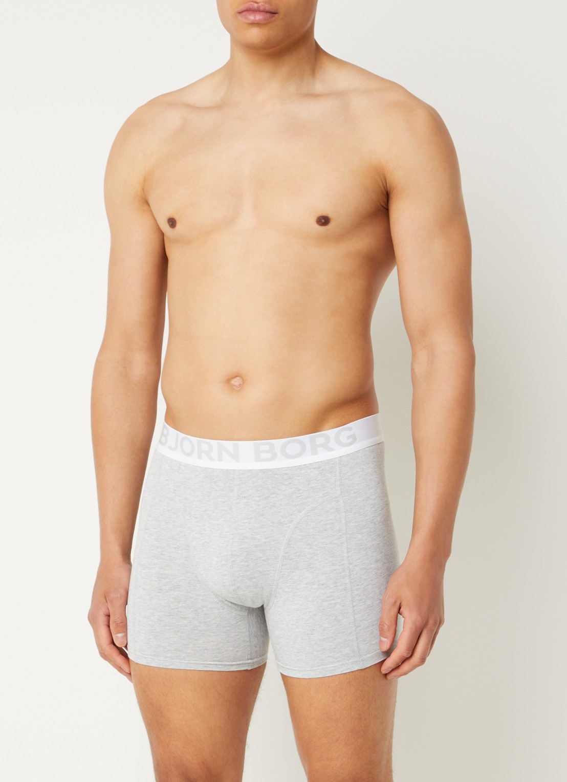 Björn Borg Boxershorts met logoband in 3-pack - detail 2 grijsmele