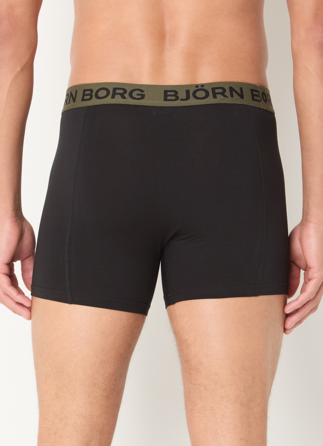 Björn Borg Boxershorts met logoband in 3-pack - achterkant zwart