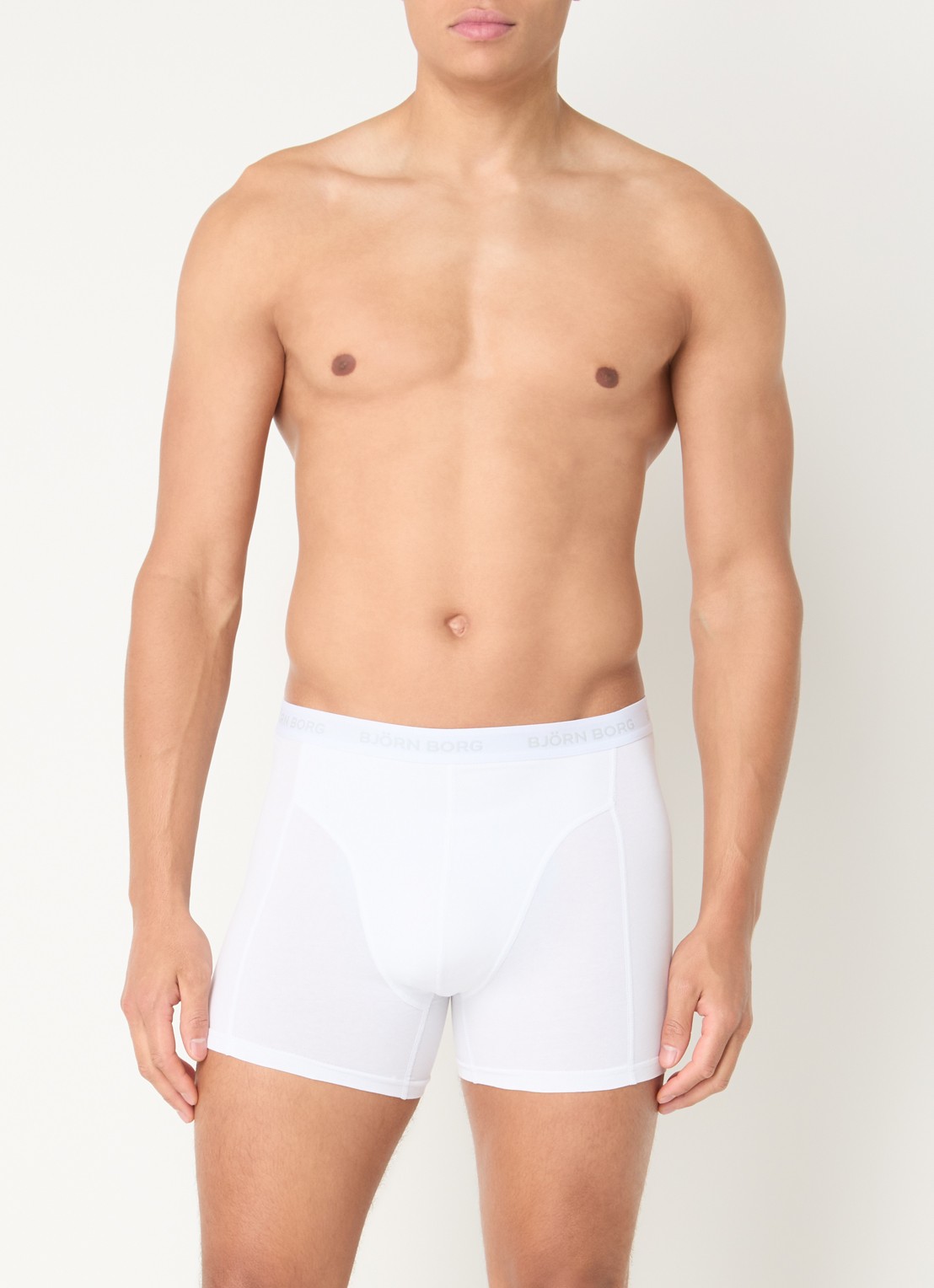 Björn Borg Boxershorts met logoband in 3-pack - voorkant 2 wit