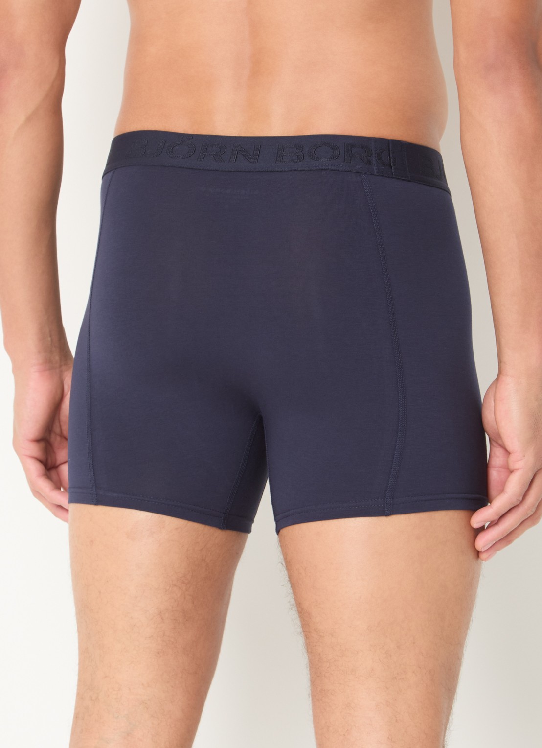 Björn Borg Boxershorts met logoband in 3-pack - achterkant 3 donkerblauw
