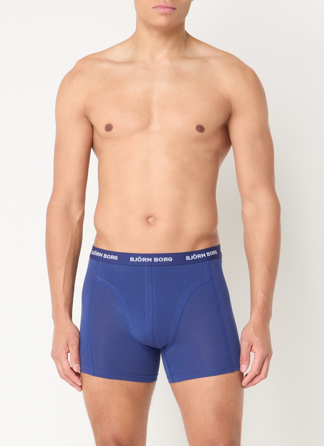 Björn Borg Boxershorts met logoband in 3-pack - voorkant 4 indigo