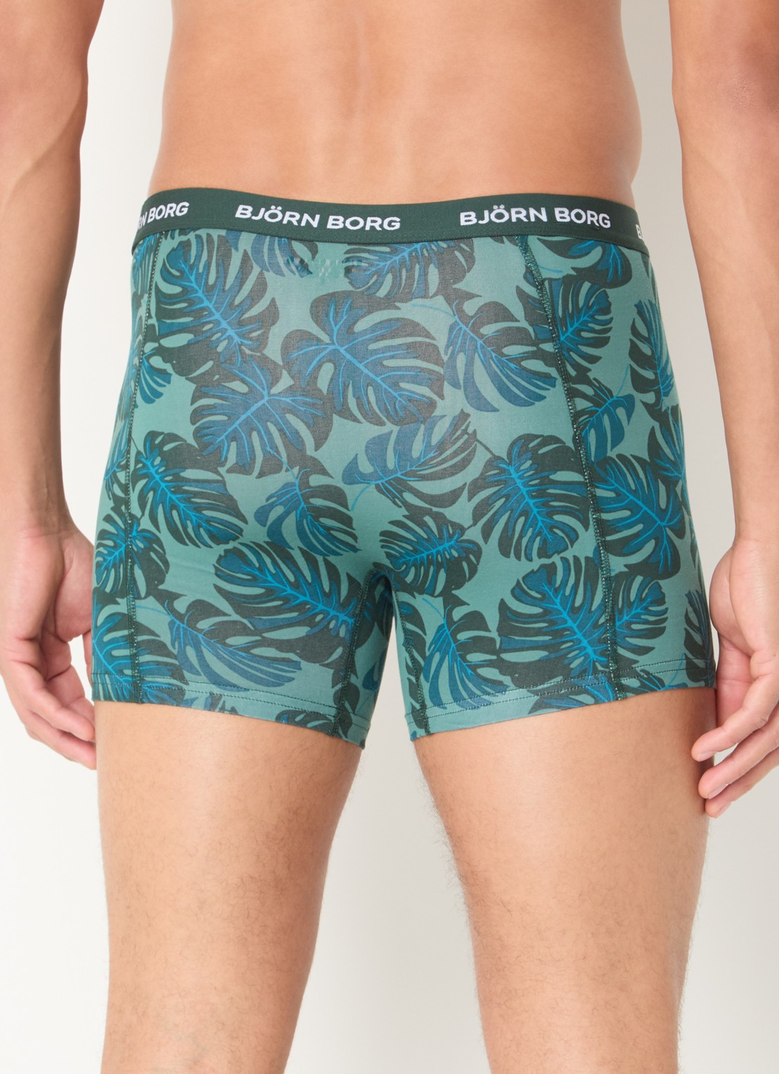 Björn Borg Boxershorts met logoband in 3-pack - achterkant groen