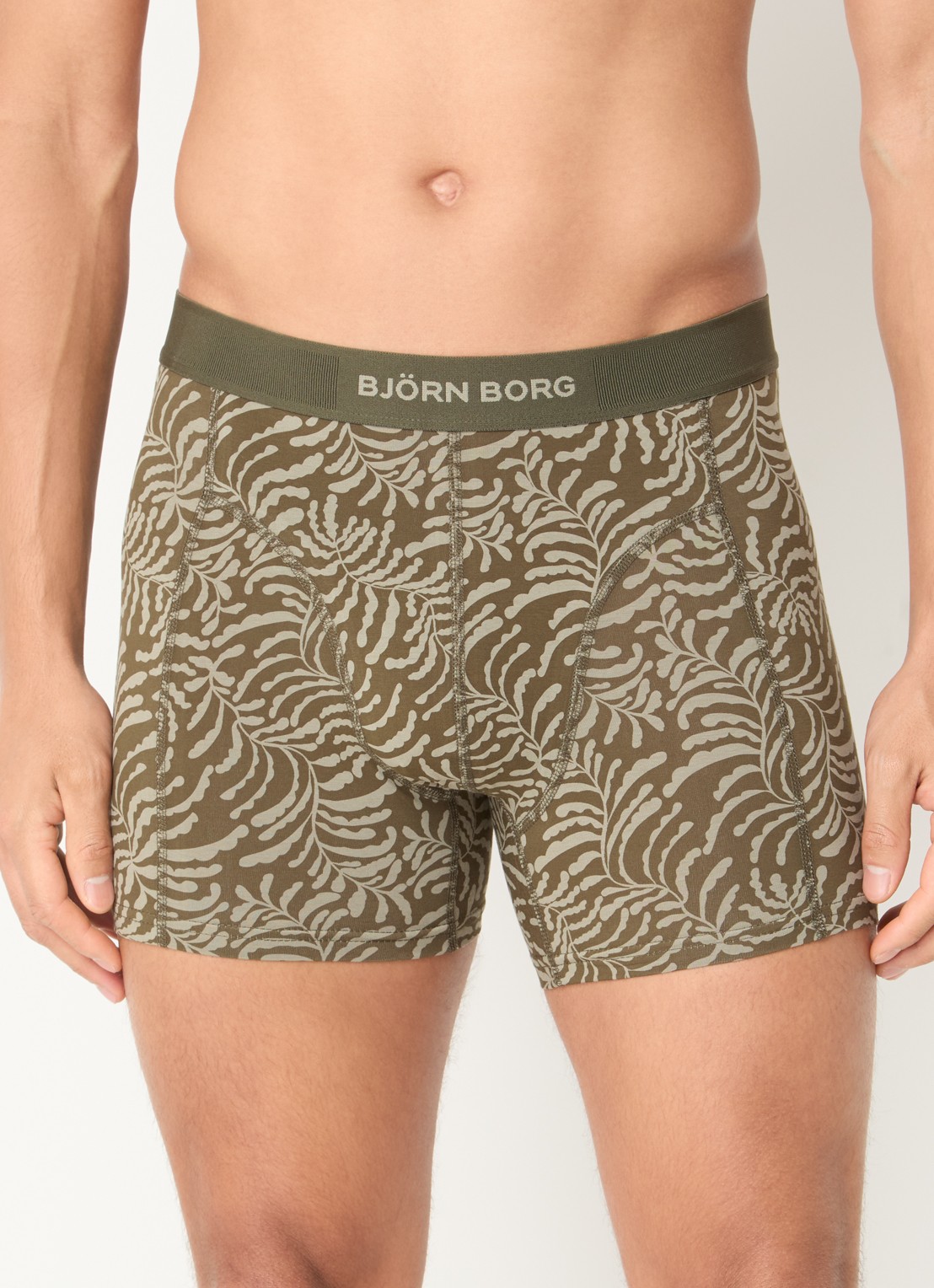Björn Borg Boxershorts met logoband in 3-pack - detail 4 olijfgroen