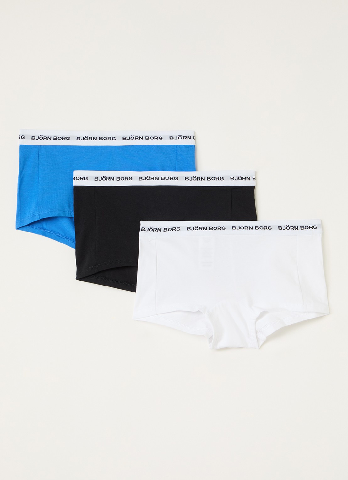 Björn Borg Boxershorts met logoband in 3-pack - voorkant multicolor