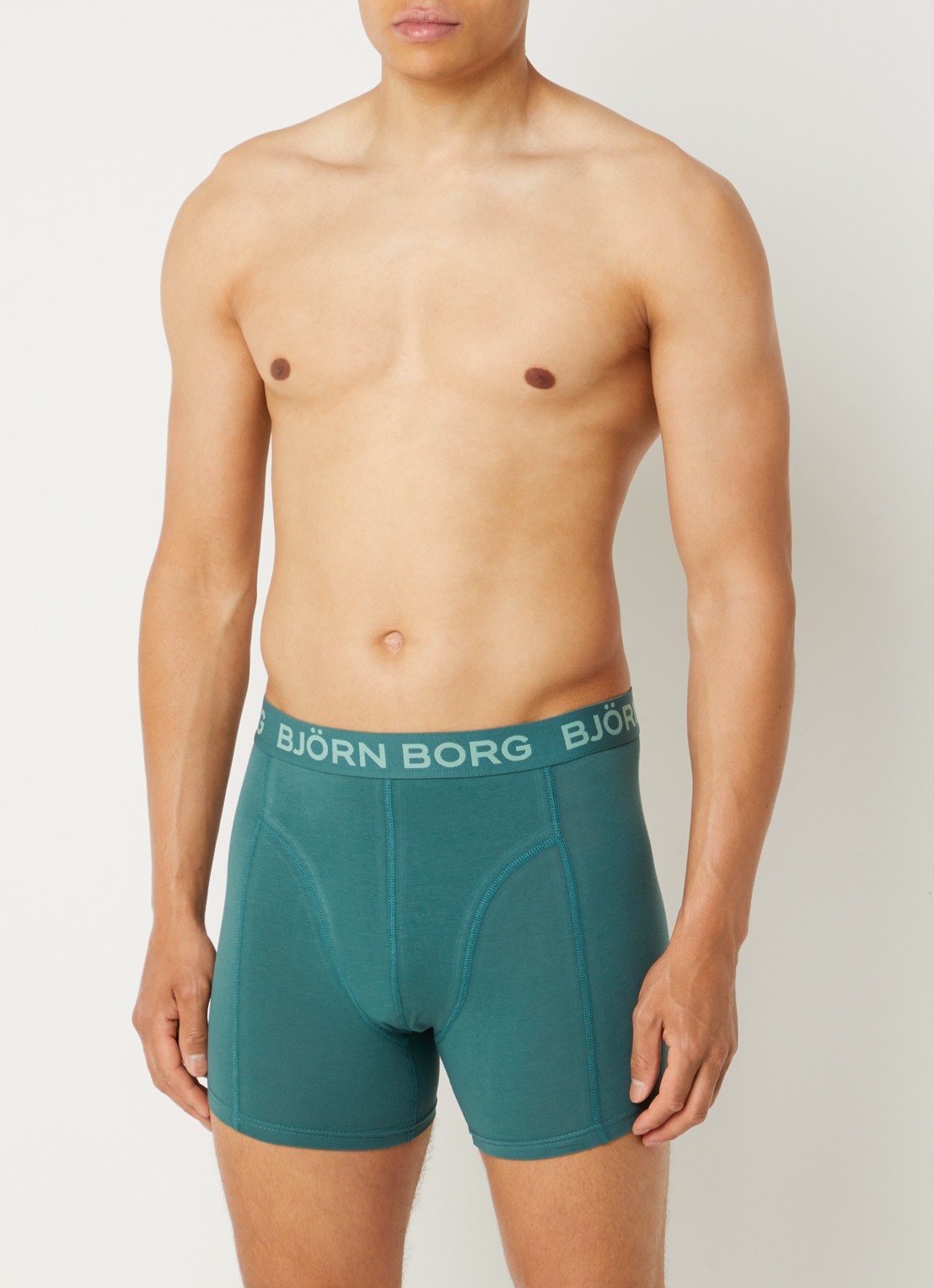 Björn Borg Boxershorts met logoband in 5-pack - detail 4 olijfgroen