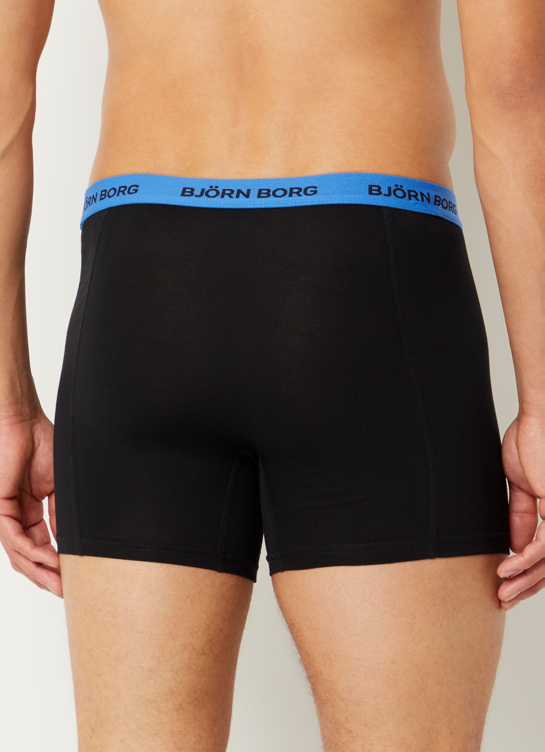 Björn Borg Boxershorts met logoband in 5-pack - achterkant 2 donkerblauw