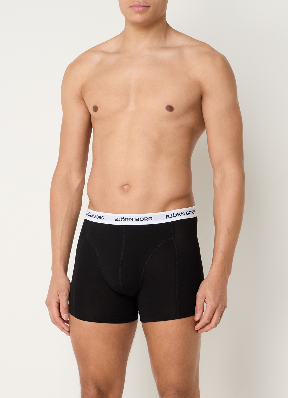 Björn Borg Boxershorts met logoband in 5-pack - voorkant 2 zwart