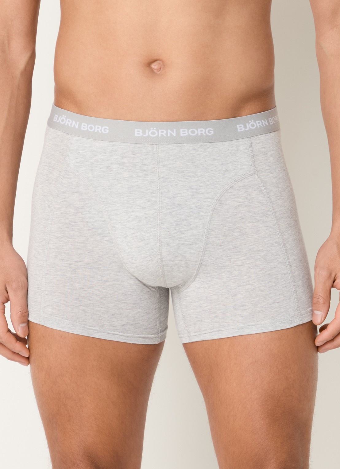 Björn Borg Boxershorts met logoband in 5-pack - detail donkerblauw