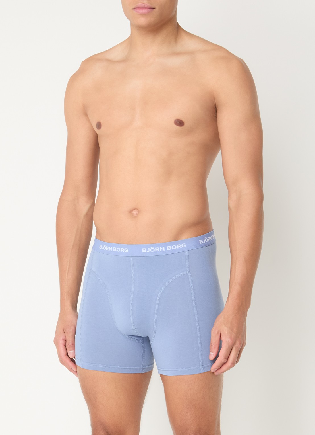 Björn Borg Boxershorts met logoband in 5-pack - voorkant 2 donkerblauw