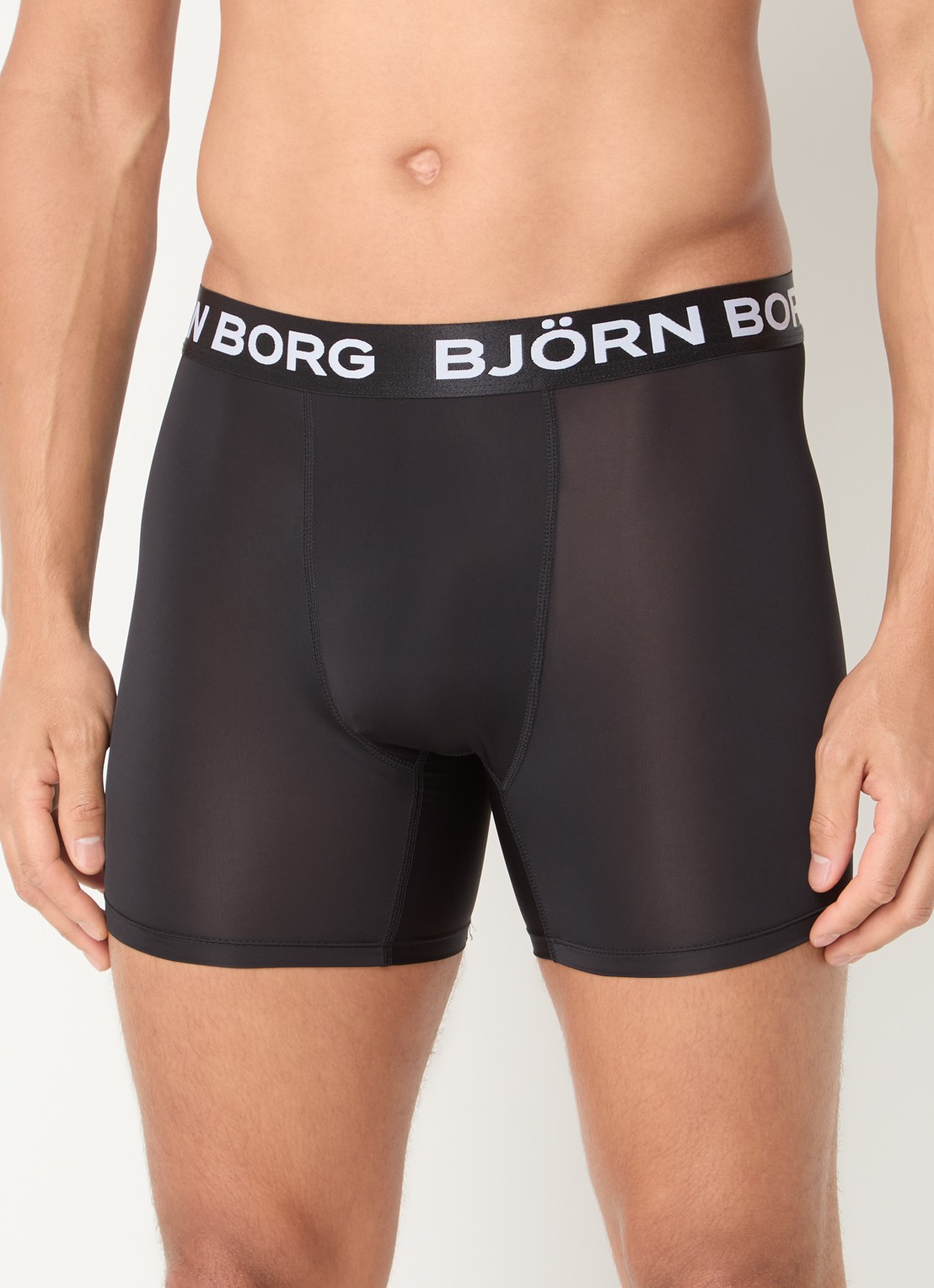 Björn Borg Boxershorts met logoband in 5-pack - detail zwart