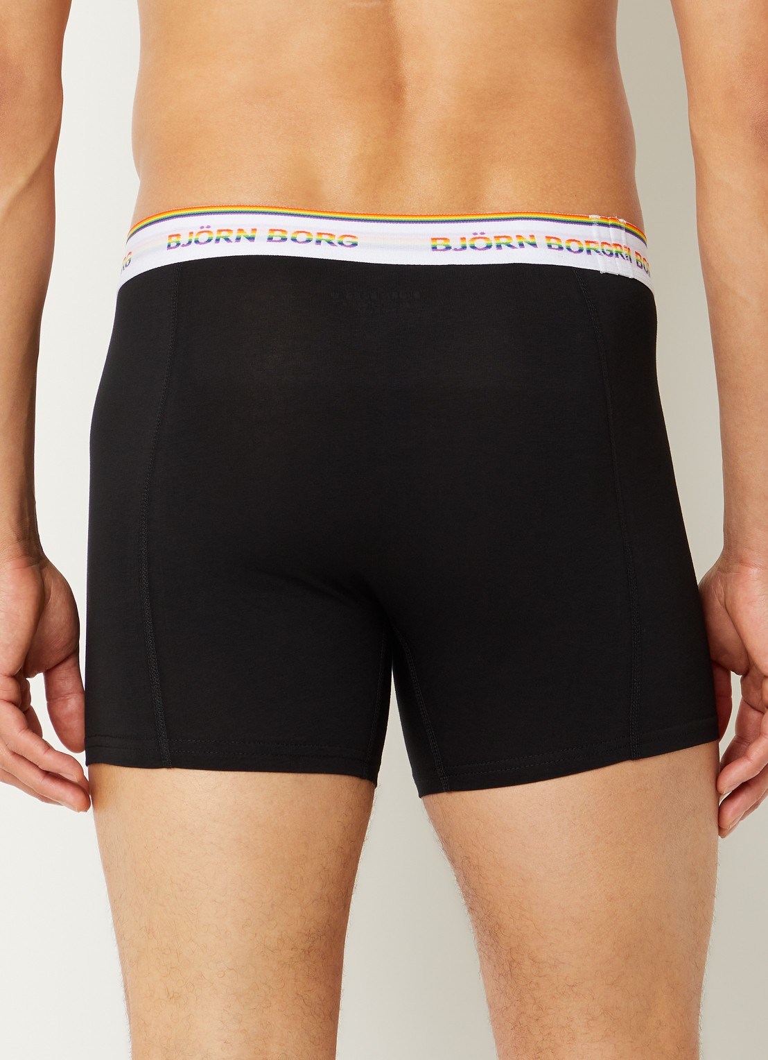 Björn Borg Boxershorts met logoband in 6-pack - achterkant 4 zwart