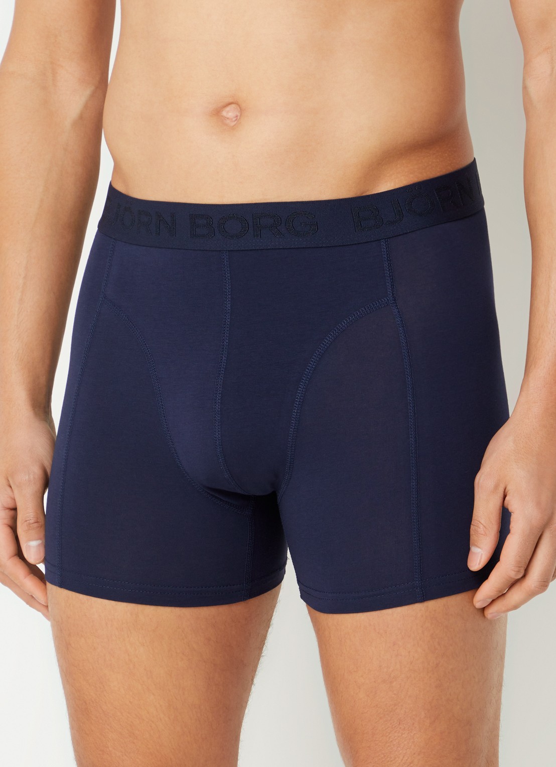 Björn Borg Boxershorts met logoband in 7-pack - voorkant 2 blauw