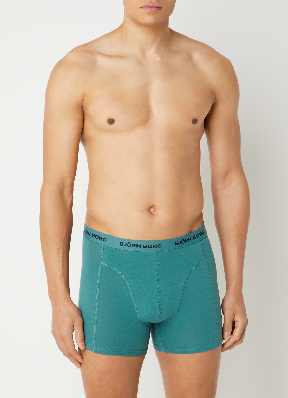 Björn Borg Boxershorts met logoband in 7-pack - detail olijfgroen