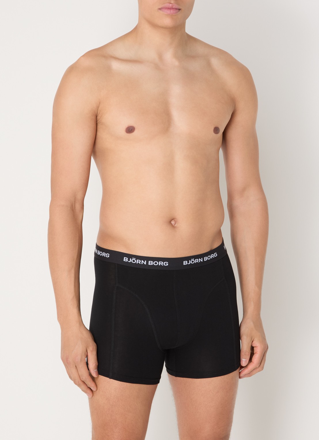 Björn Borg Boxershorts met logoband in 7-pack - voorkant 2 zwart