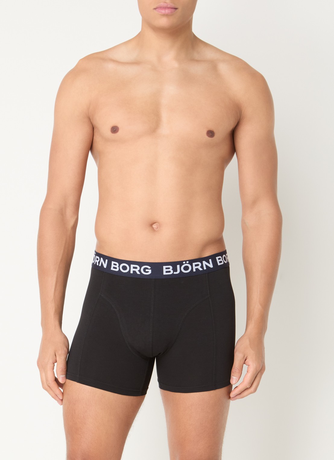 Björn Borg Boxershorts met logoband in 7-pack - voorkant 4 zwart