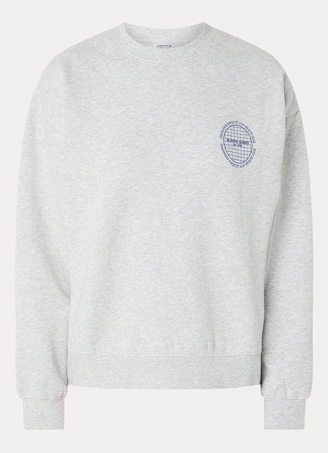 Björn Borg Boyfriend sweater met front- en backprint - voorkant 2 lichtgrijs