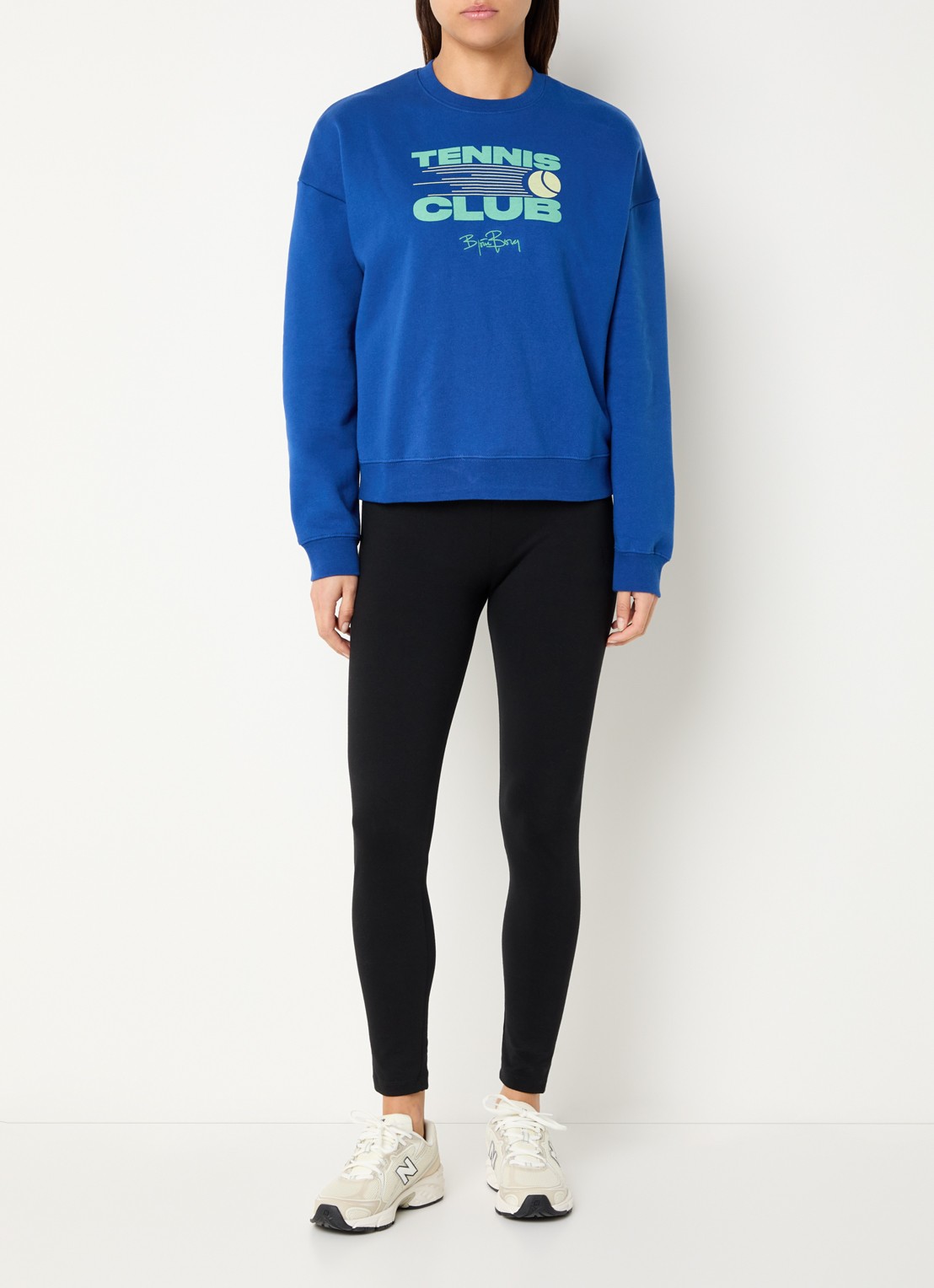 Björn Borg Boyfriend sweater met front- en backprint - voorkant 3 blauw