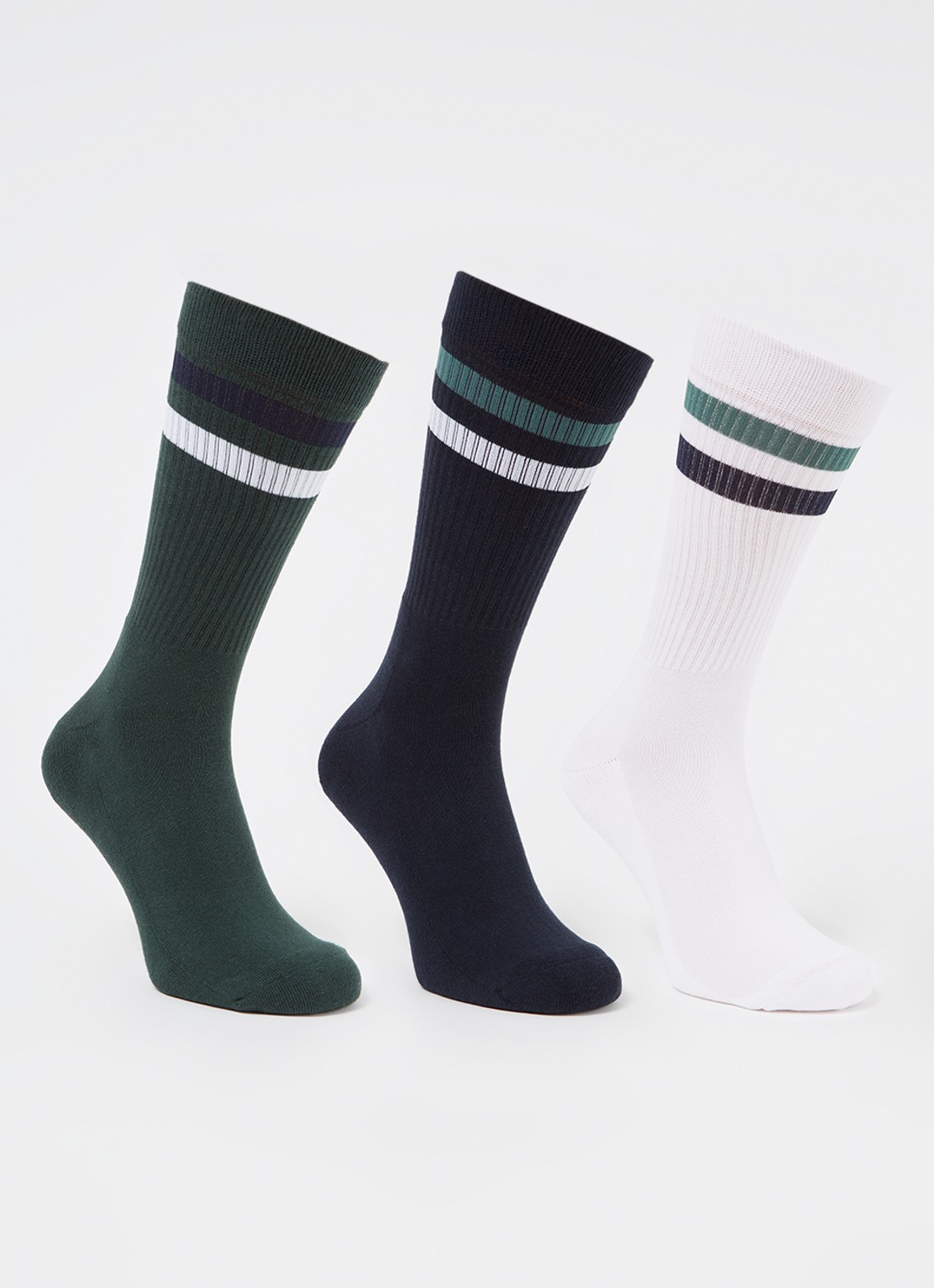 Björn Borg Core Crew sokken in 3-pack - voorkant 2 groen
