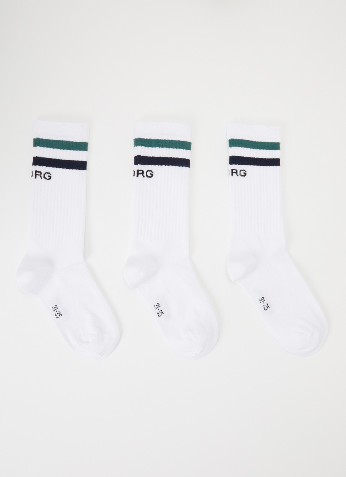 Björn Borg Core Crew sportsokken met logo in 3-pack - voorkant zwart