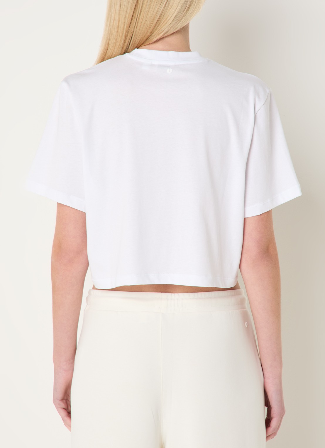 Björn Borg Cropped T-shirt met logoprint - achterkant 4 wit