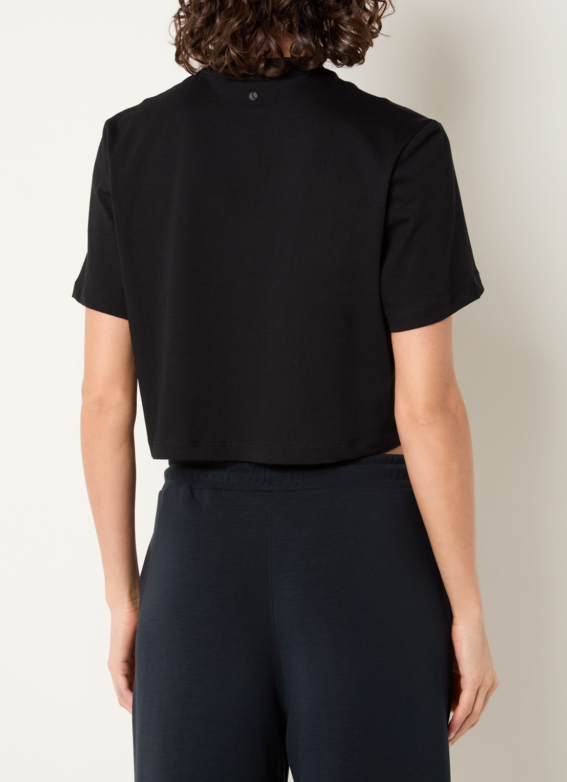 Björn Borg Cropped T-shirt met logoprint - achterkant 4 zwart
