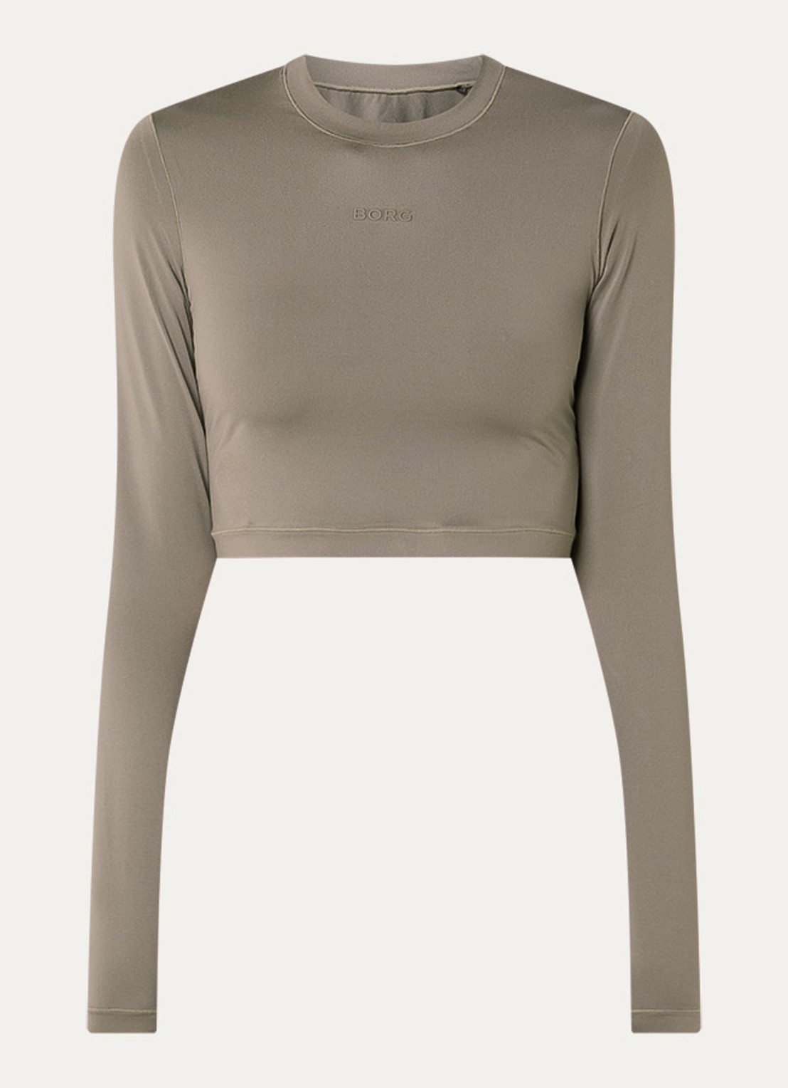 Björn Borg Cropped trainings longsleeve met logo  - voorkant 3 zand
