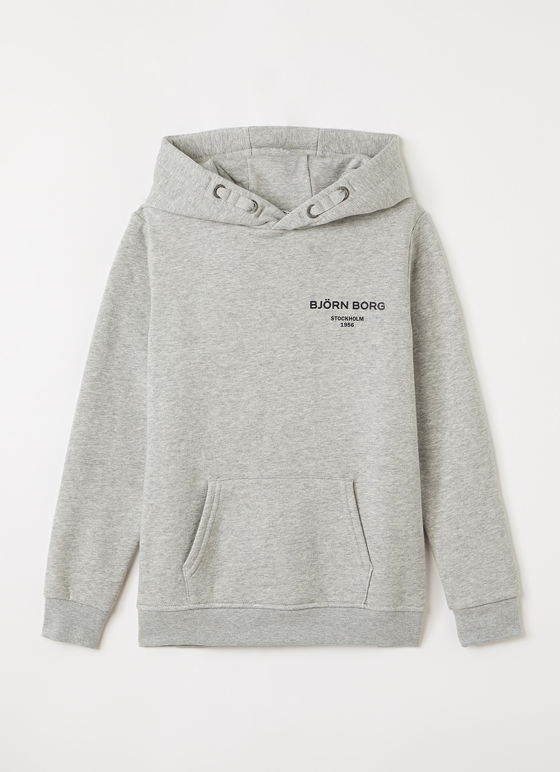 Björn Borg Essential 1 hoodie met logo - voorkant 2 grijs