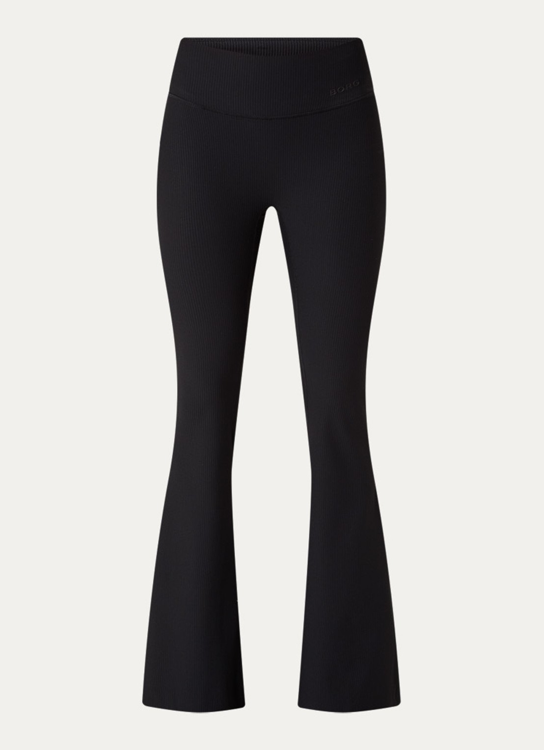 Björn Borg High waist flared fit trainingslegging met logo - voorkant 3 zwart