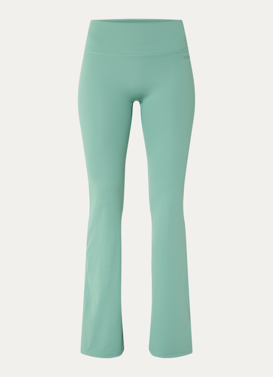 Björn Borg High waist flared fit trainingslegging met logo - voorkant 4 lindegroen