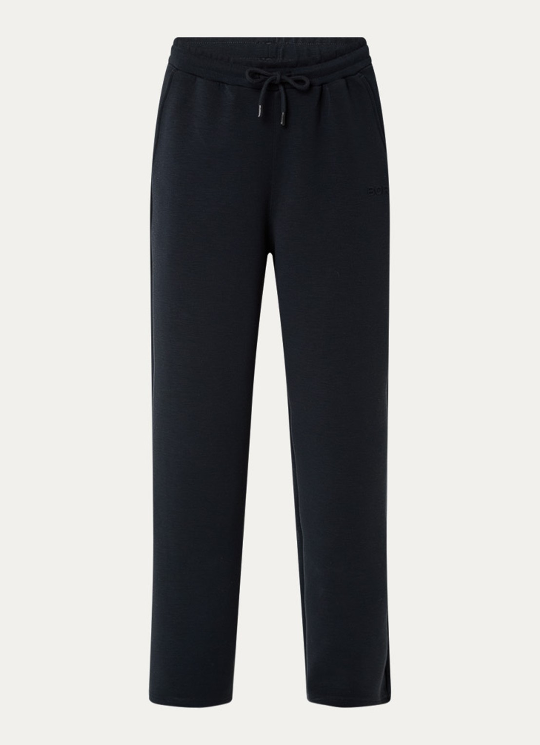 Björn Borg High waist straight fit joggingbroek met logo en steekzakken - voorkant 2 zwart