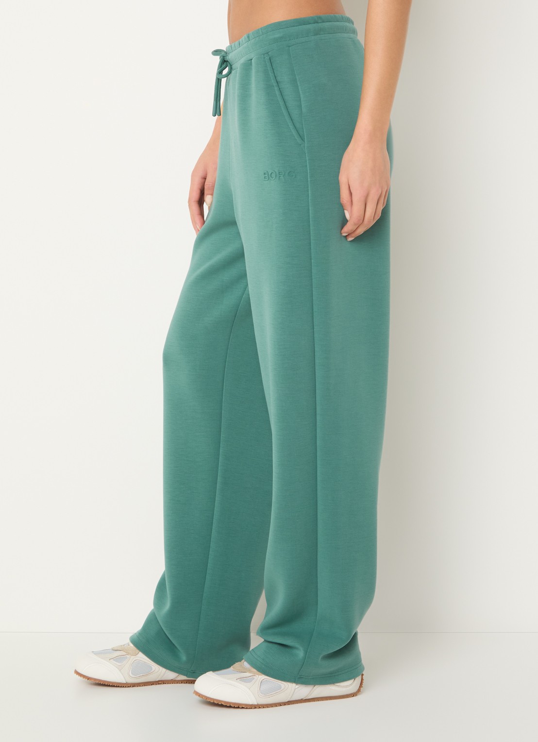 Björn Borg High waist straight fit joggingbroek met logo en steekzakken - detail 4 groen