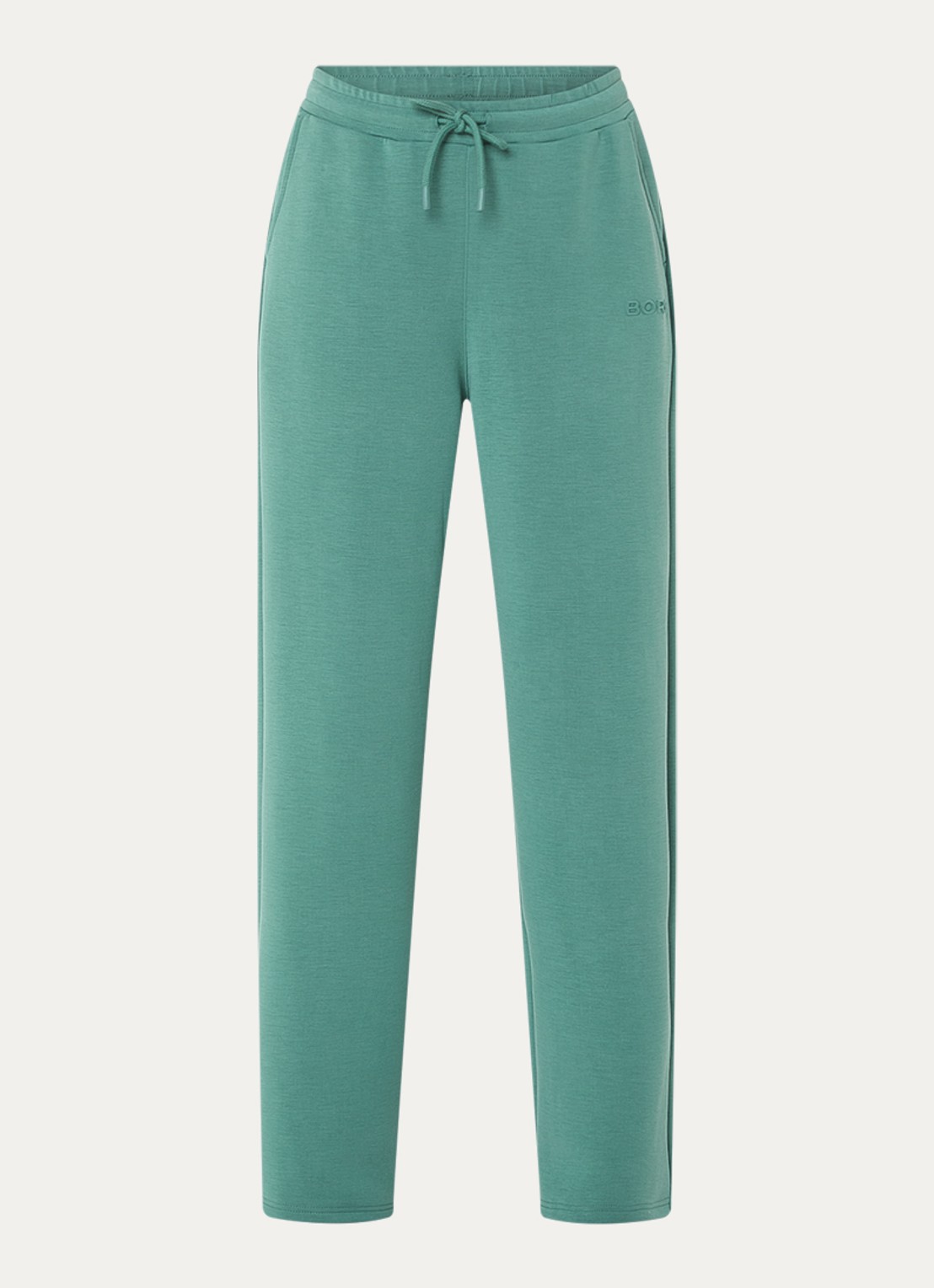 Björn Borg High waist straight fit joggingbroek met logo en steekzakken - voorkant groen