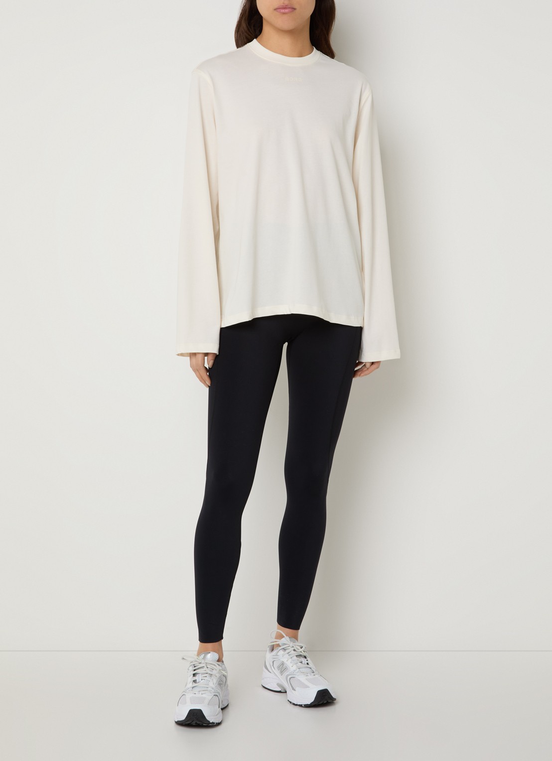 Björn Borg Longsleeve met backprint - voorkant 3 gebroken wit