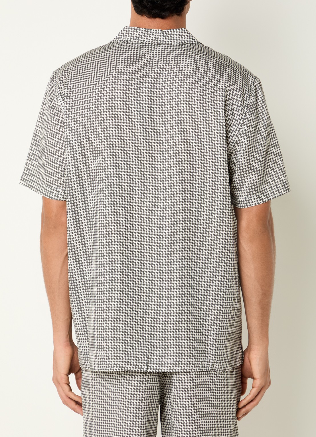 Björn Borg Overshirt met pied-de-poule dessin en borstzak - achterkant bronsgroen