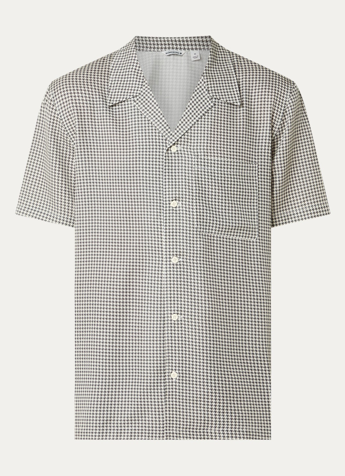 Björn Borg Overshirt met pied-de-poule dessin en borstzak - voorkant 3 bronsgroen