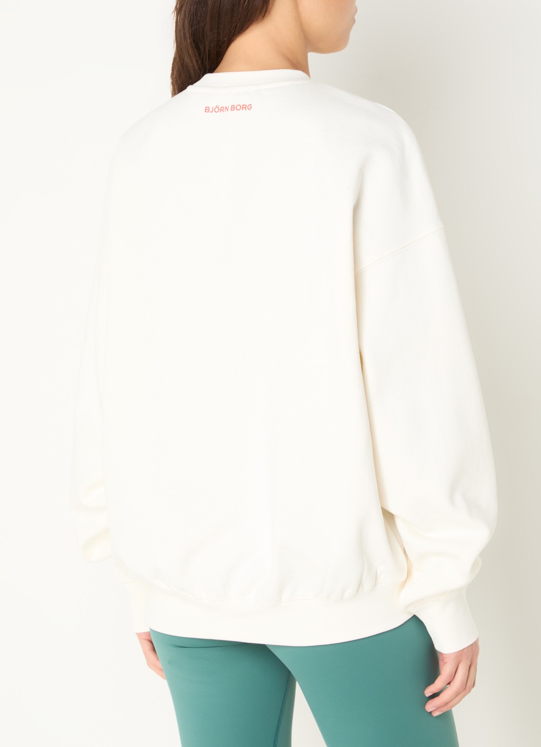 Björn Borg Oversized sweater met print - achterkant 4 gebroken wit