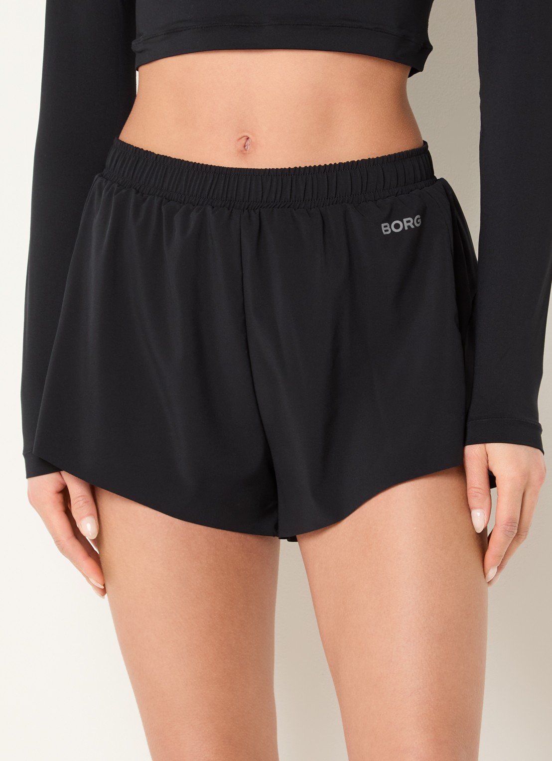 Björn Borg Performance high waist loose fit trainingsshort  - detail 4 zwart
