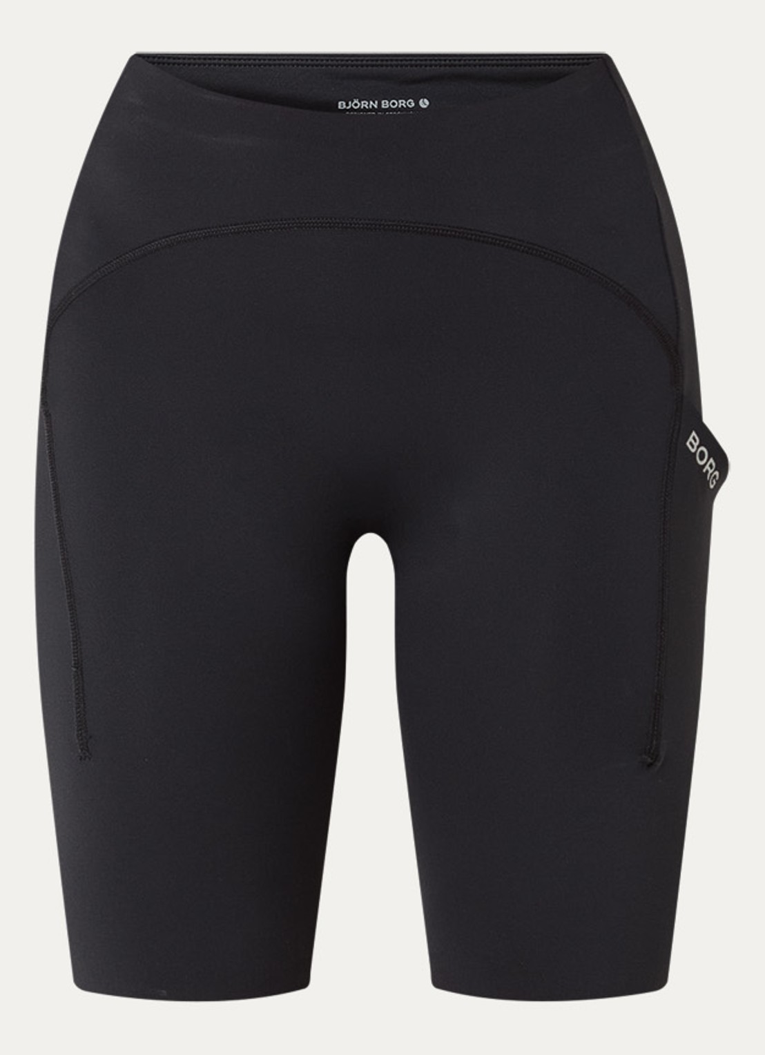 Björn Borg Performance high waist skinny fit korte trainingslegging - voorkant zwart