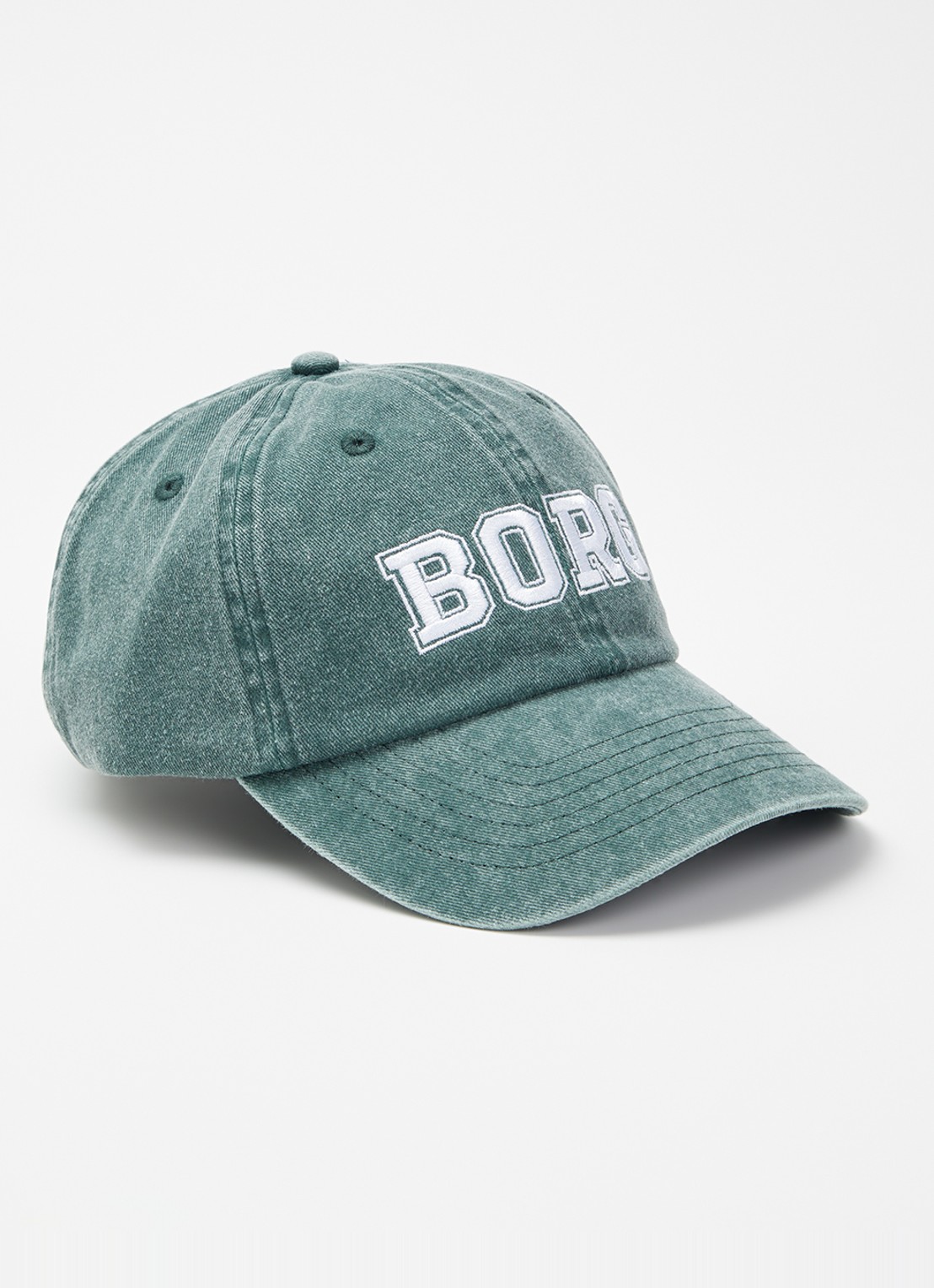 Björn Borg Pet van denim met logoborduring - voorkant groen