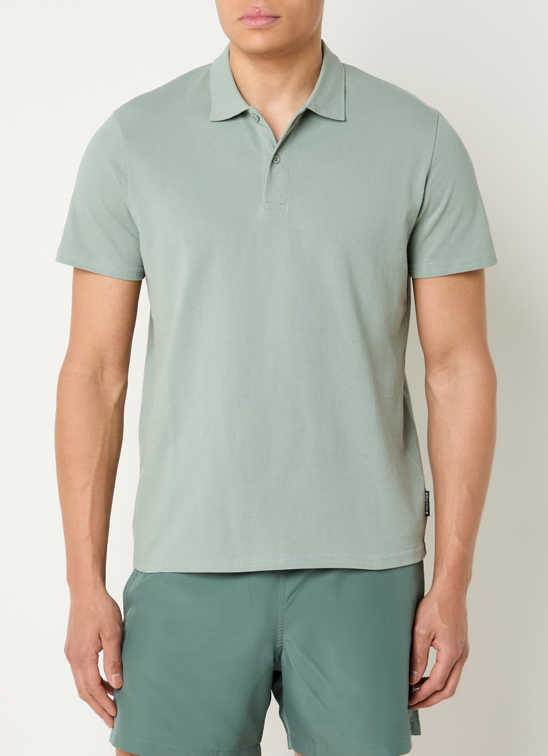 Björn Borg Regular fit polo van piqué katoen  - detail olijfgroen