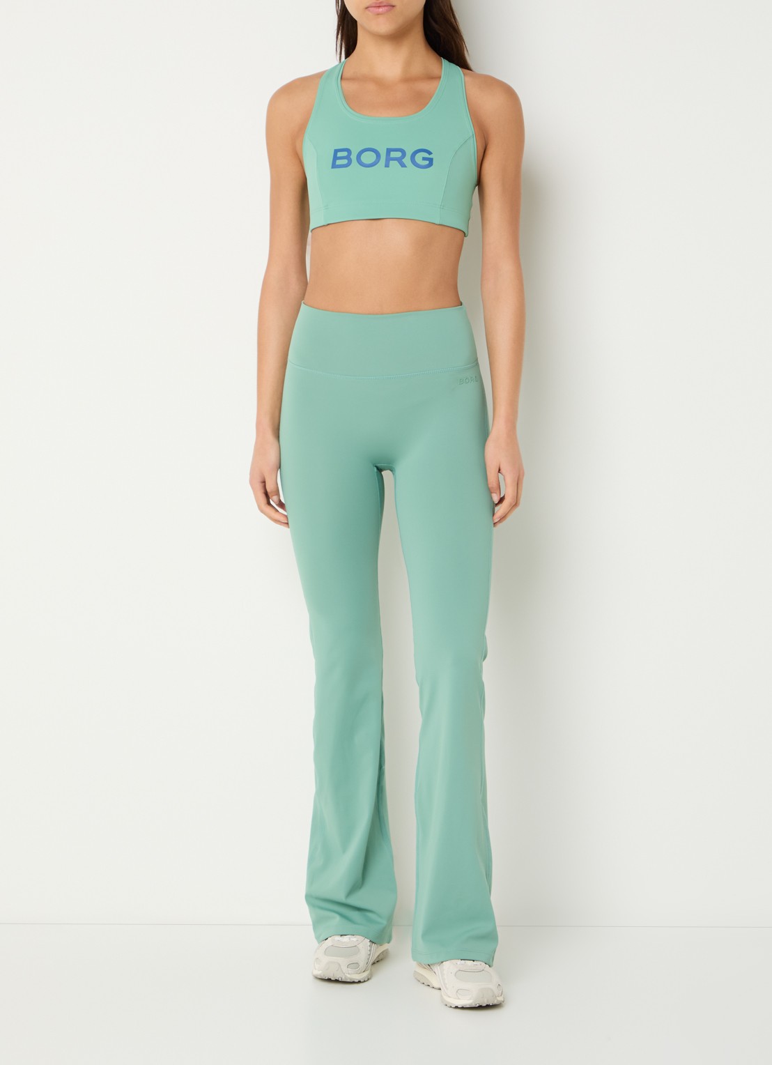 Björn Borg Sport bh met medium support en logo - voorkant 3 groen