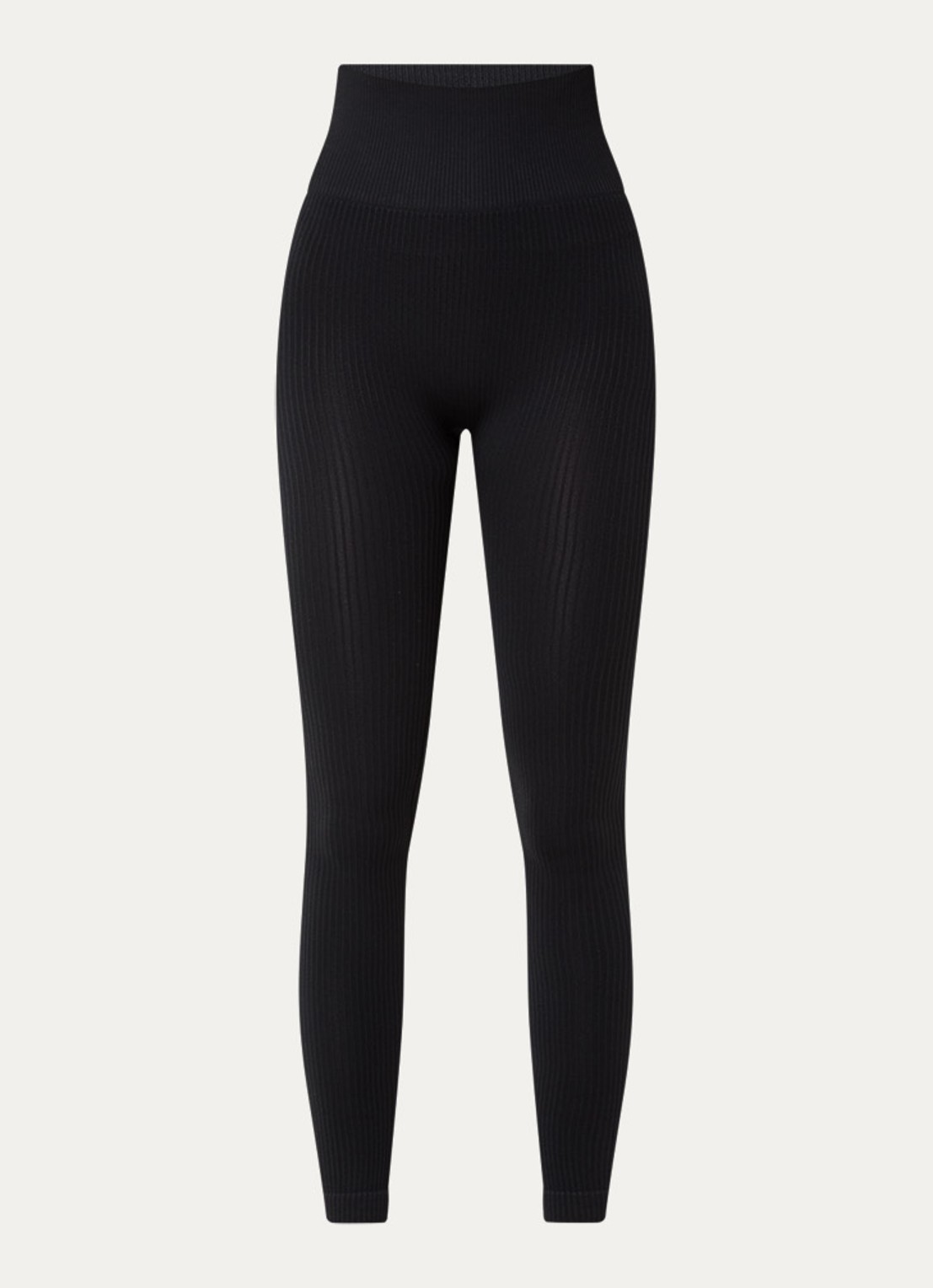 Björn Borg Studio high waist skinny fit rib trainingslegging - voorkant 2 zwart