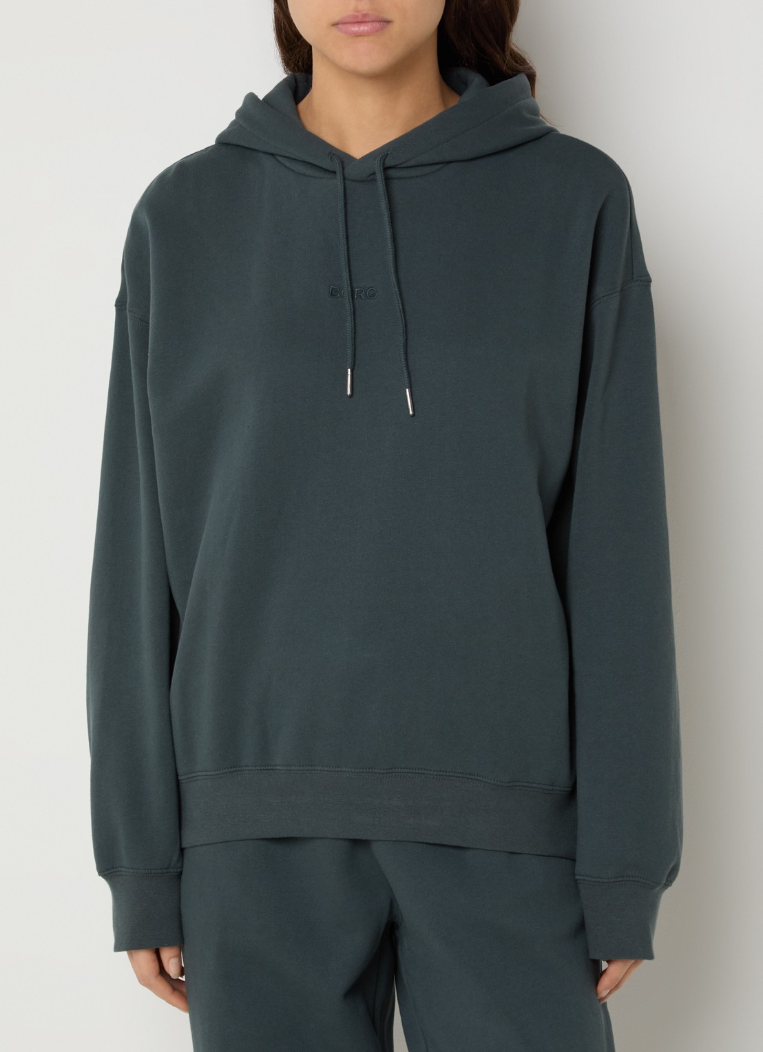 Björn Borg Studio hoodie met logo - detail groen