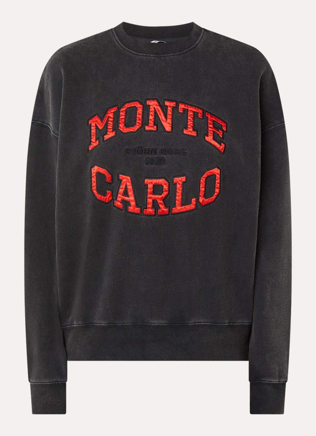 Björn Borg Studio sweater met logoborduring - voorkant 3 antraciet