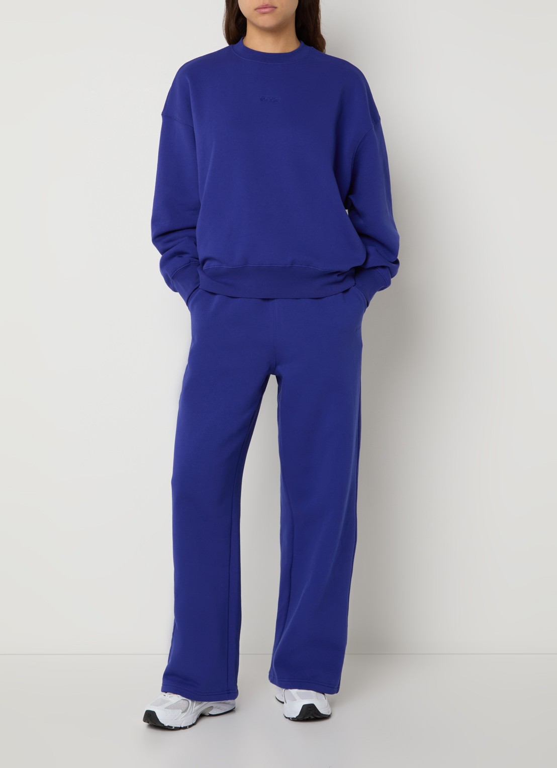 Björn Borg Studio sweater met logoborduring - voorkant 3 kobaltblauw