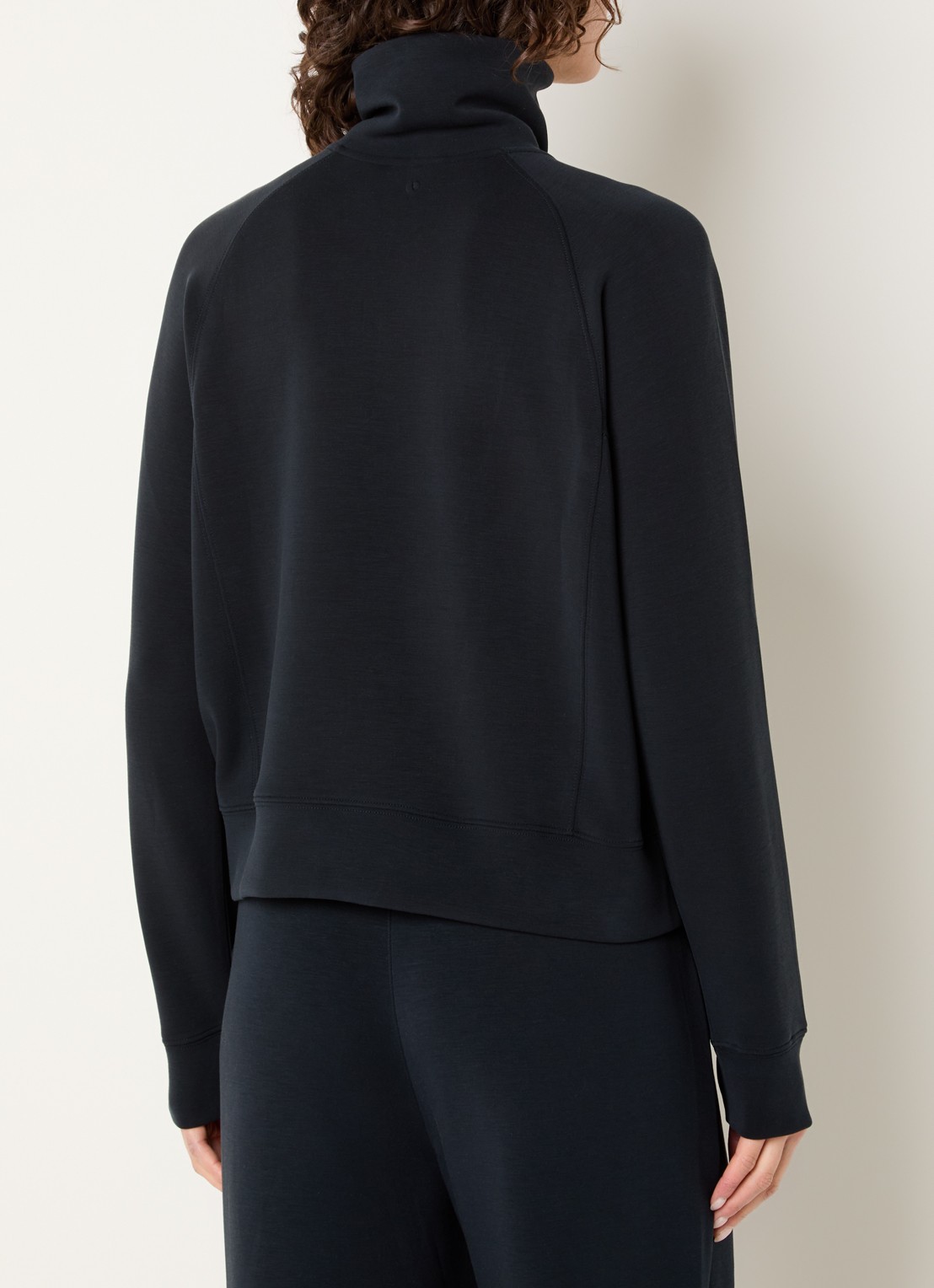 Björn Borg Sweater met logo en halve rits - achterkant 4 zwart
