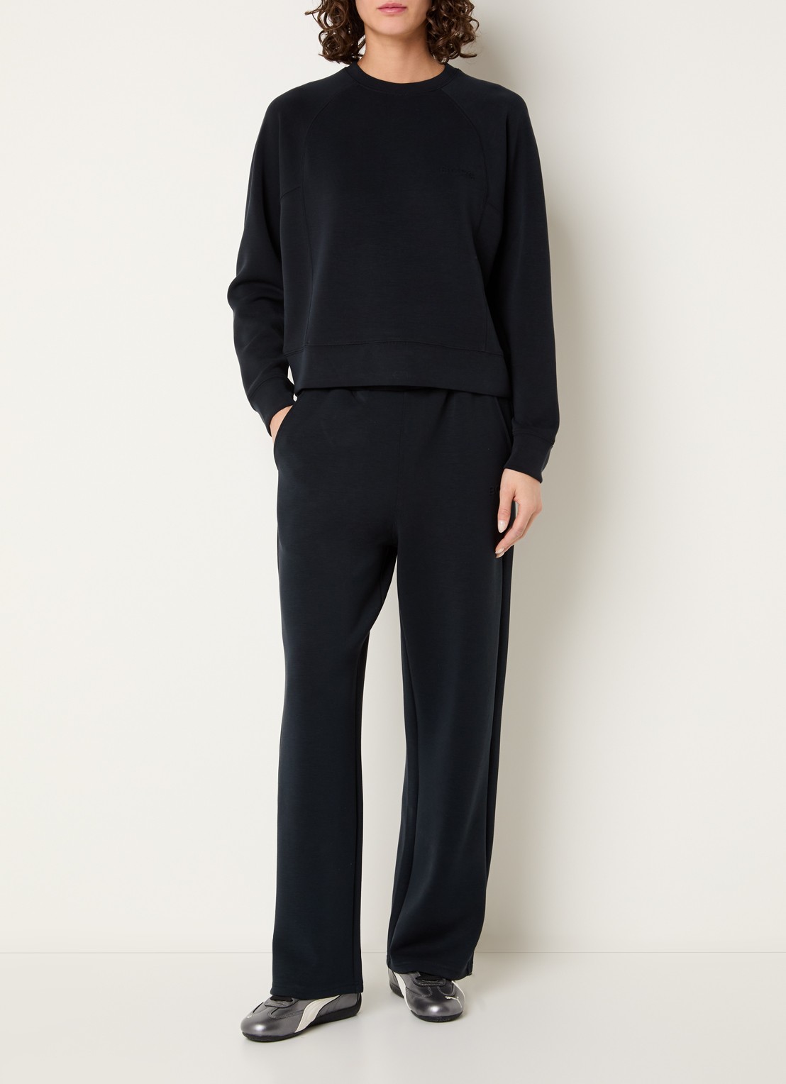Björn Borg Sweater met logo - voorkant 2 zwart