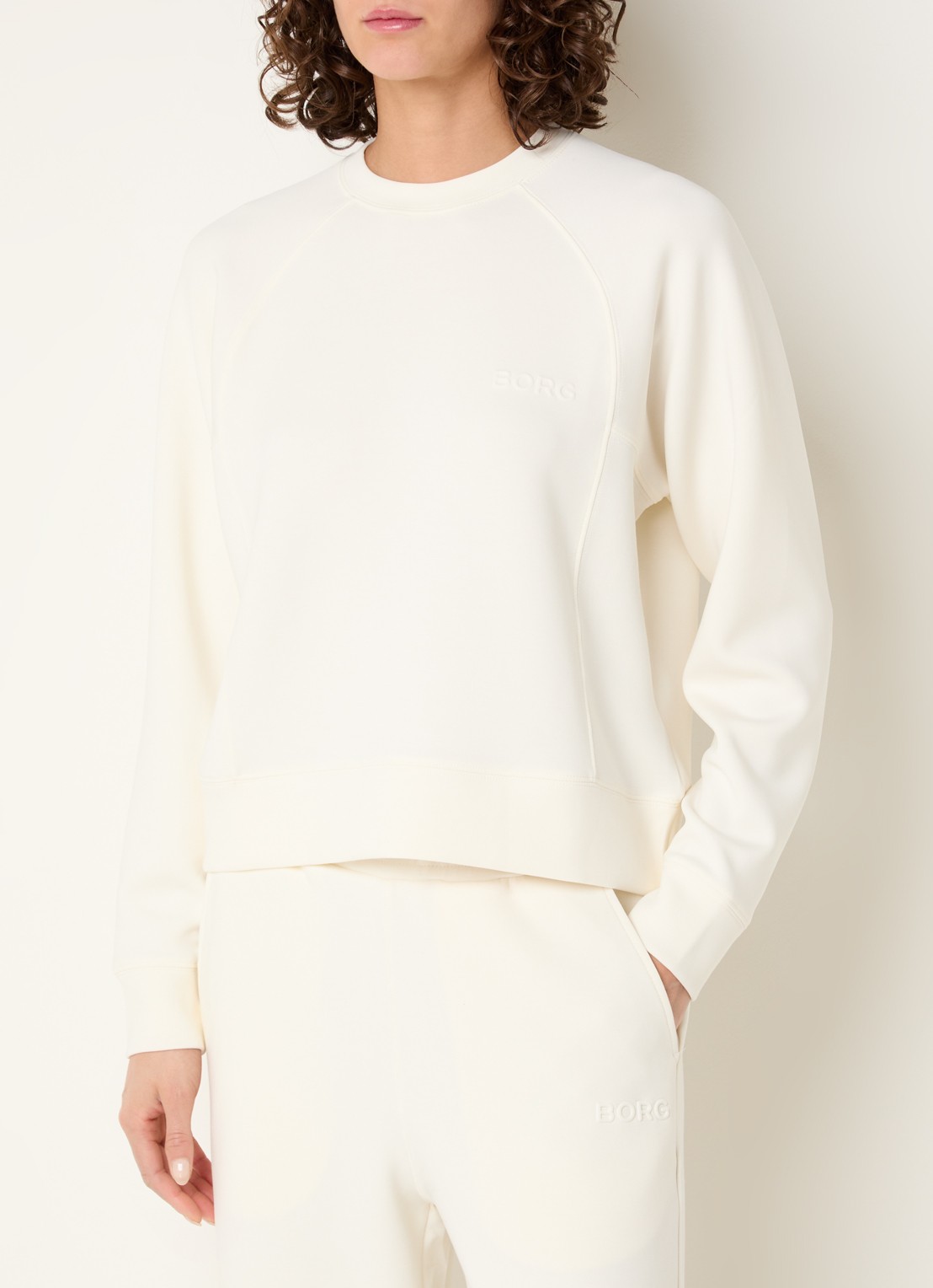 Björn Borg Sweater met logo - detail 2 creme